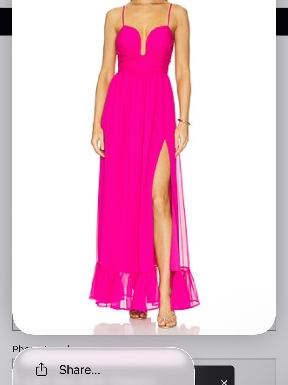 Line & Dot Dorsay Maxi Pink Dress with Side Slit NWT Size Medium